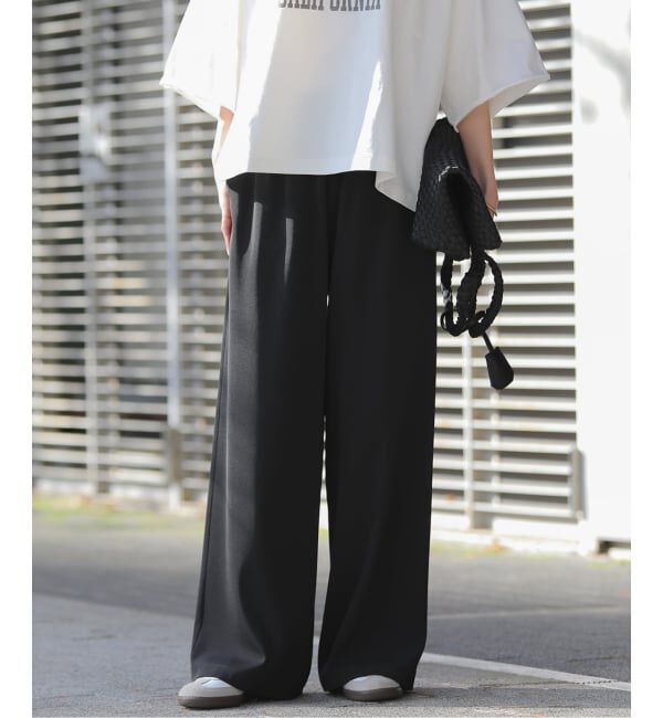 JOURNAL STANDARD relume「UVカット / 防シワ / 吸水速乾 ウォッシャブルヘビーツイルイージーワイド」|その他|ブラック