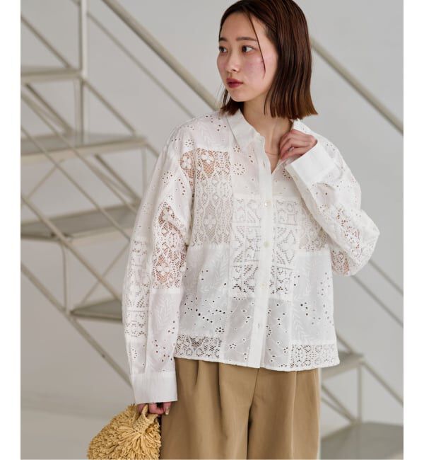 JOURNAL STANDARD relume「《追加》パッチワークレースショートシャツ」|シャツ・ブラウス|