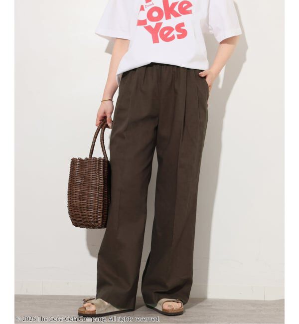 JOURNAL STANDARD relume「リネンコットンギャザータックパンツ」|その他|ブラウン