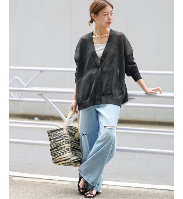 JOURNAL STANDARD relume「《追加2》PEリネンルーズVカーディガン」|カーディガン|