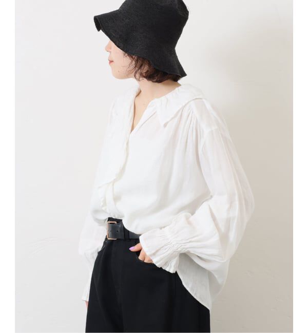 journal standard luxe「《追加予約》フレンチリネン フリルパフブラウス」|シャツ・ブラウス|