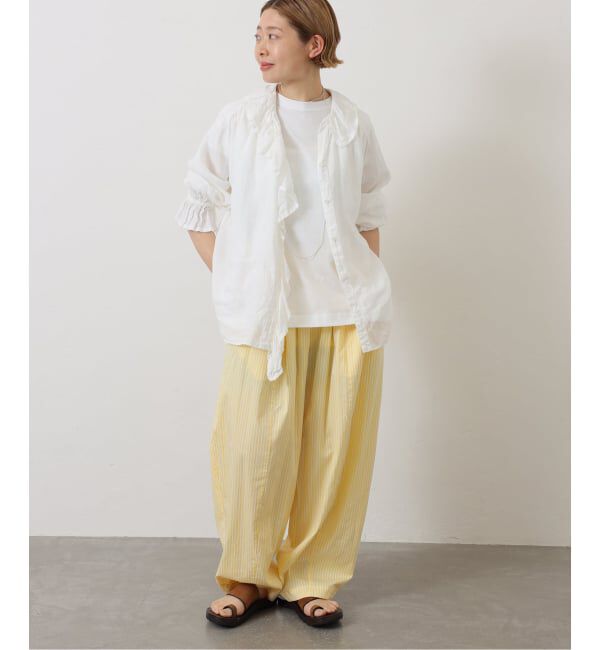 journal standard luxe「《追加予約》フレンチリネン フリルパフブラウス」|シャツ・ブラウス|