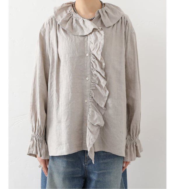 journal standard luxe「《追加予約》フレンチリネン フリルパフブラウス」|シャツ・ブラウス|