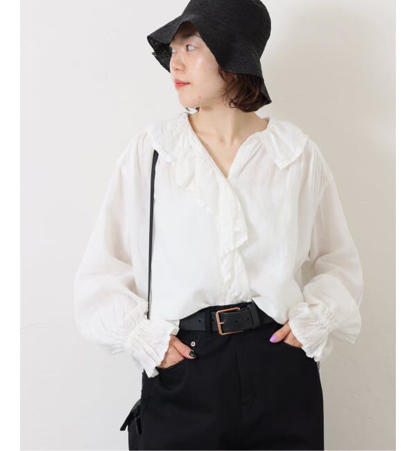 journal standard luxe「《追加予約》フレンチリネン フリルパフブラウス」|シャツ・ブラウス|