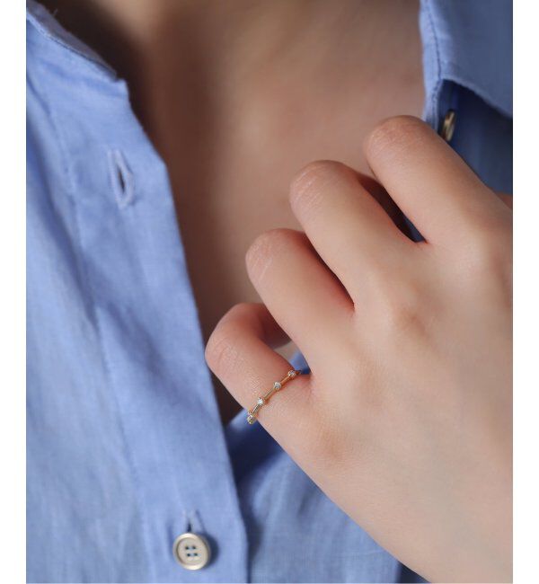 Lilas by Spick&Span「5ピースダイヤステーションピンキーリング K10」|リング|