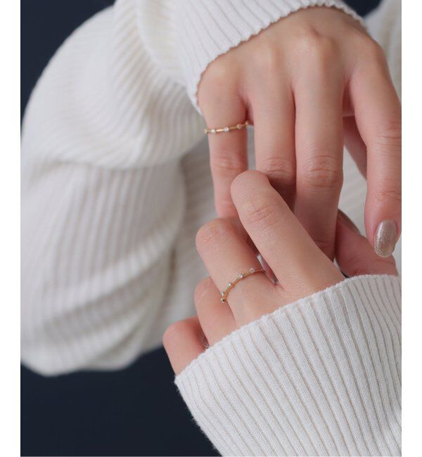 Lilas by Spick&Span「5ピースダイヤステーションピンキーリング K10」|リング|