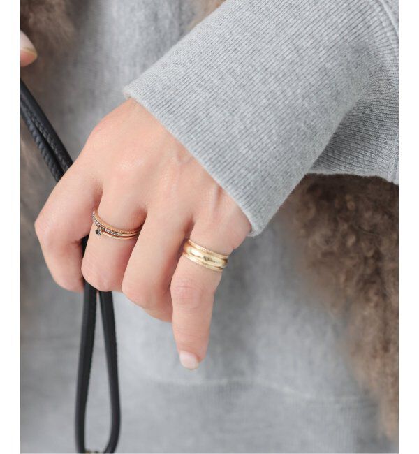 Lilas by Spick&Span「6mm甲丸ミル打ちピンキーリング K10」|リング|