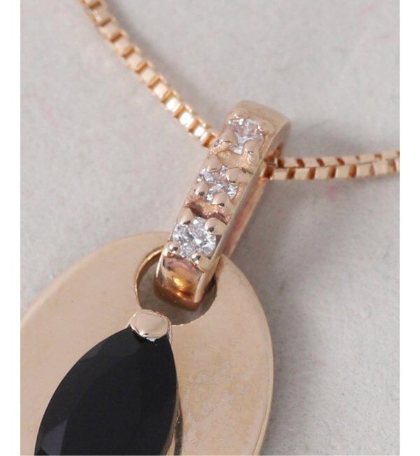 Lilas by Spick&Span「メレダイヤバチカンオニキス50cmネックレス K10」|ネックレス|