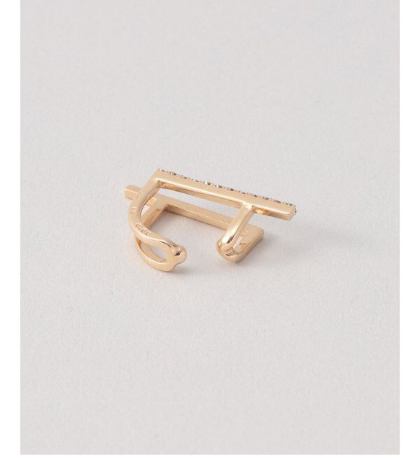 Lilas by Spick&Span「ダイヤダブルバーイヤーカフ K10(片耳)」|イヤーカフ|