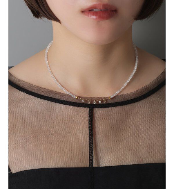 Lilas by Spick&Span「トパーズビーズチェーンモチーフネックレス K10」|ネックレス|