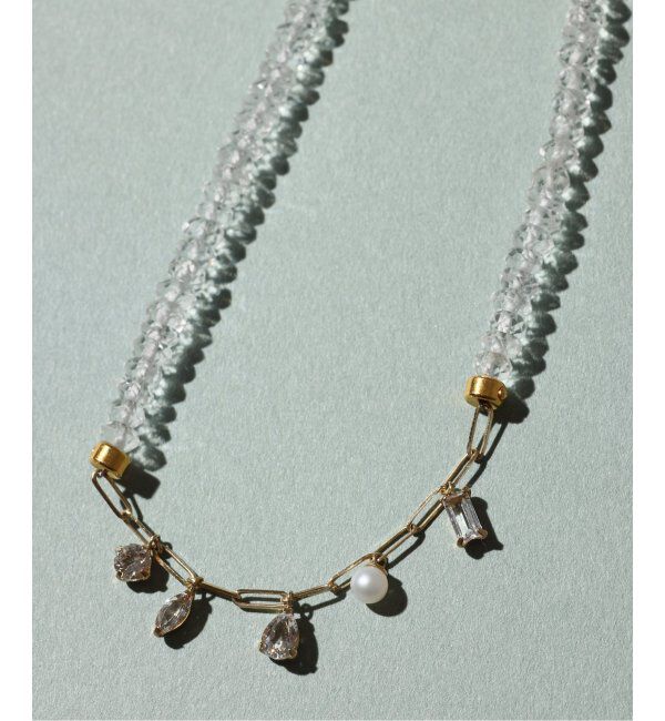 Lilas by Spick&Span「トパーズビーズチェーンモチーフネックレス K10」|ネックレス|