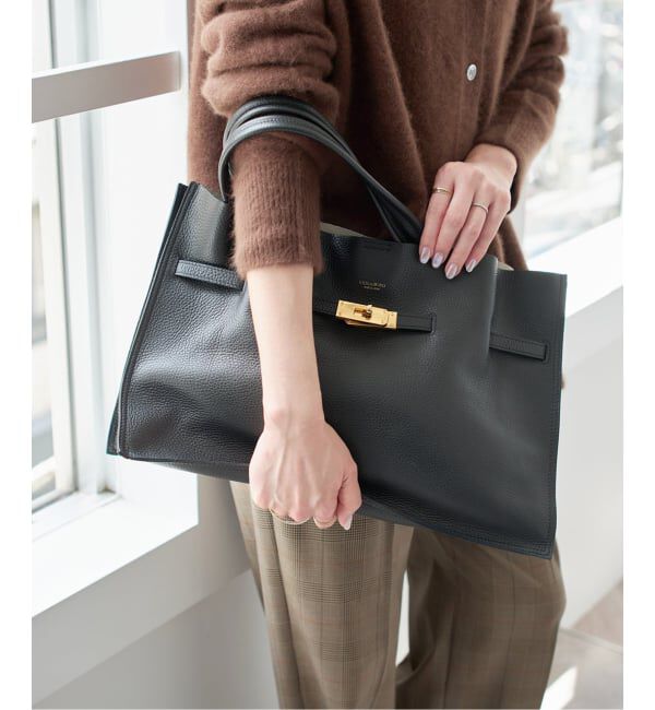 Spick and Span「《追加》VIOLAd&rsquo;ORO / ヴィオラドーロ イタリアンWフェイスレザートートバッグ L」|トートバッグ|ブラック