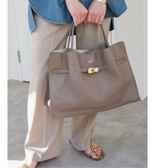 Spick and Span「《追加》VIOLAd&rsquo;ORO / ヴィオラドーロ イタリアンWフェイスレザートートバッグ L」|トートバッグ|グレーA