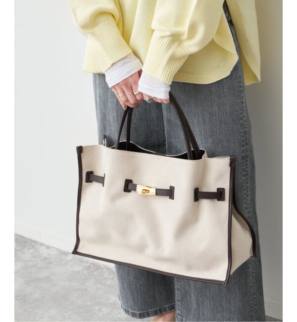 Spick and Span「VIOLAd&rsquo;ORO / ヴィオラドーロ キャンバス*レザートートバッグL*」|トートバッグ|