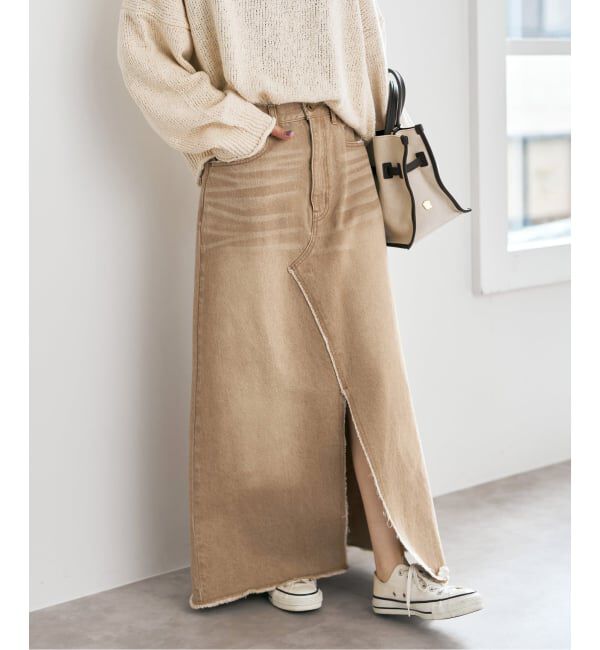 Spick and Span「5 1/2 TRAPEZE LINE SKIRT」|スカート|ベージュ