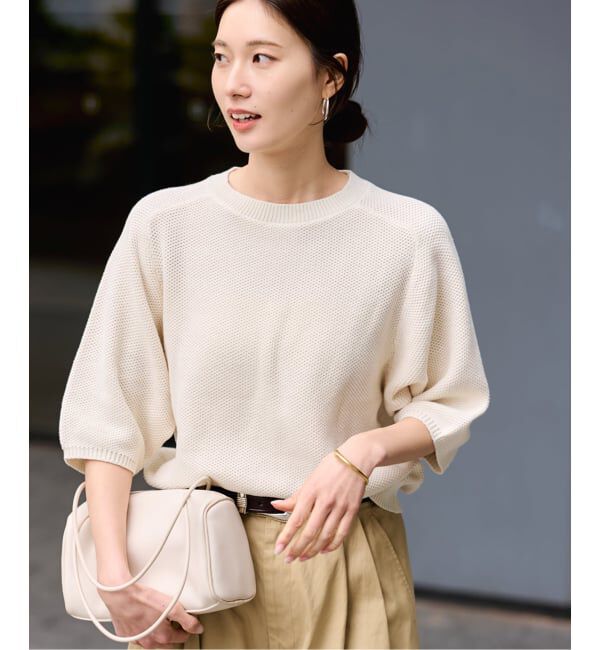 FRAMeWORK「ピグメントダイハーフスリーブニット」|ニット・セーター|