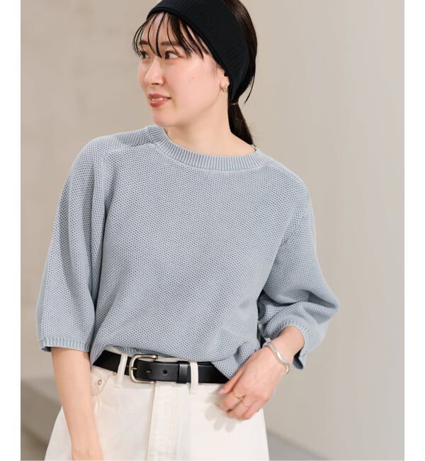 FRAMeWORK「ピグメントダイハーフスリーブニット」|ニット・セーター|