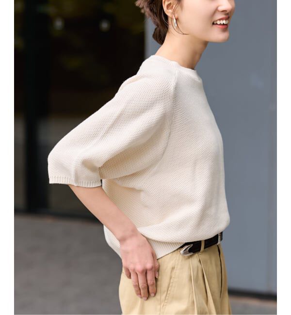 FRAMeWORK「ピグメントダイハーフスリーブニット」|ニット・セーター|