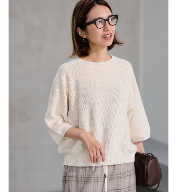 FRAMeWORK「ピグメントダイハーフスリーブニット」|ニット・セーター|