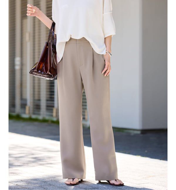 FRAMeWORK「≪洗える / 追加≫ライトダブルクロスイージースラックス2」|スラックス|ベージュ