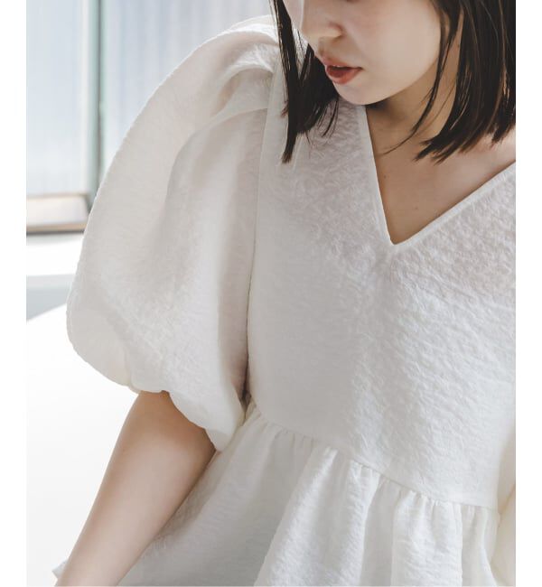 NOBLE「《WEB限定追加予約》【洗える】シアーノイズジャガードブラウス」|シャツ・ブラウス|