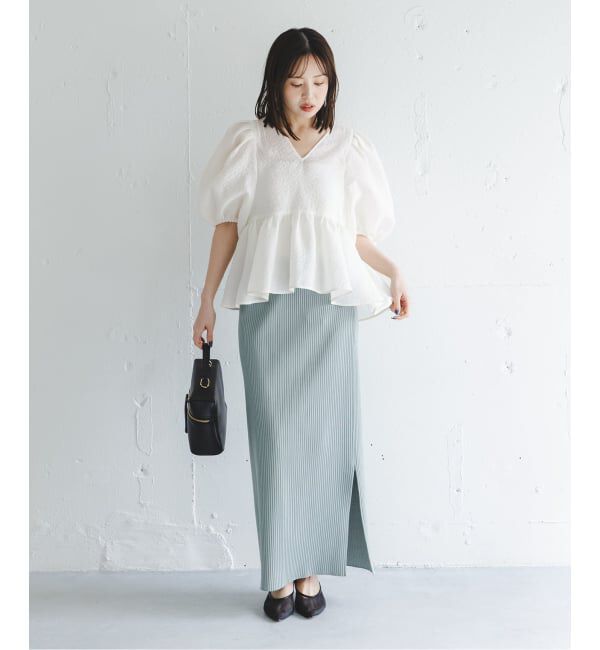 NOBLE「《WEB限定追加予約》【洗える】シアーノイズジャガードブラウス」|シャツ・ブラウス|