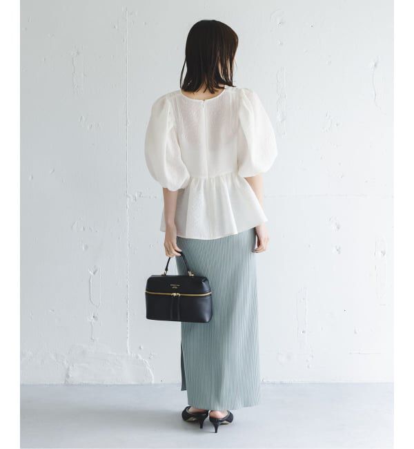 NOBLE「《WEB限定追加予約》【洗える】シアーノイズジャガードブラウス」|シャツ・ブラウス|