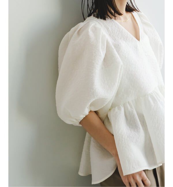 NOBLE「《WEB限定追加予約》【洗える】シアーノイズジャガードブラウス」|シャツ・ブラウス|