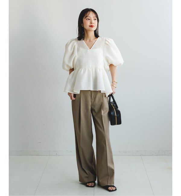 NOBLE「《WEB限定追加予約》【洗える】シアーノイズジャガードブラウス」|シャツ・ブラウス|