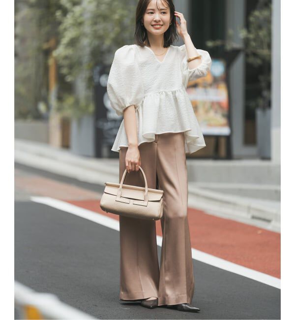 NOBLE「《WEB限定追加予約》【洗える】シアーノイズジャガードブラウス」|シャツ・ブラウス|