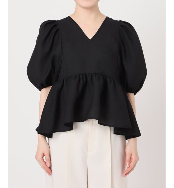 NOBLE「《WEB限定追加予約》【洗える】シアーノイズジャガードブラウス」|シャツ・ブラウス|