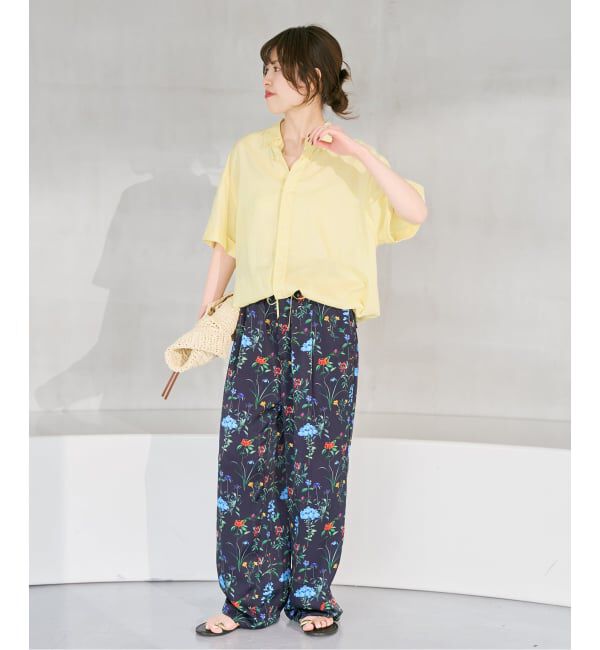 Spick and Span「リネンブレンドハーフスリーブヘムギャザーシャツ」|シャツ・ブラウス|