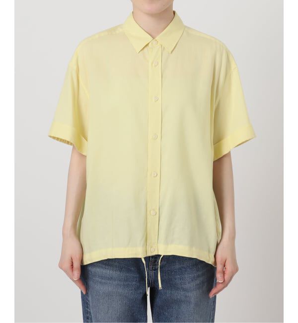 Spick and Span「リネンブレンドハーフスリーブヘムギャザーシャツ」|シャツ・ブラウス|