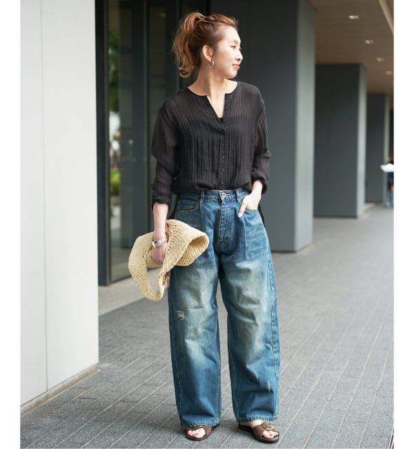 Spick and Span「クレープクルーネックブラウス」|シャツ・ブラウス|