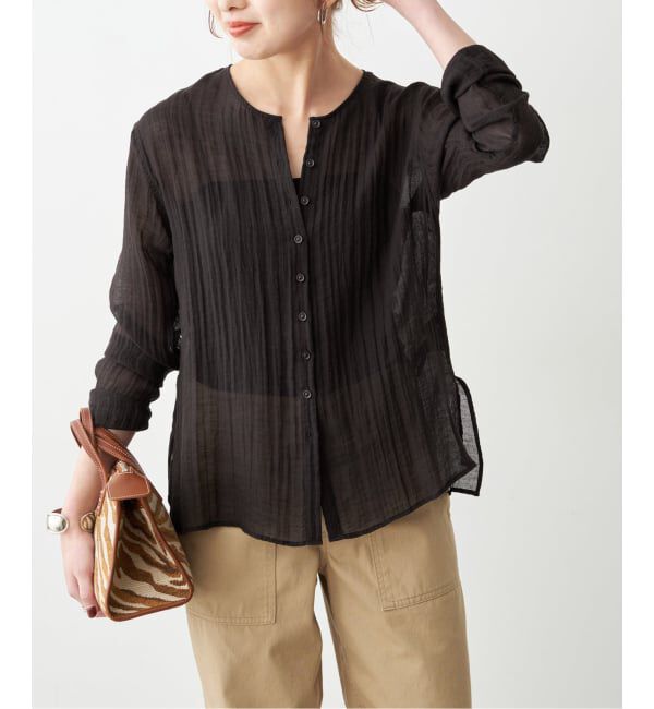 Spick and Span「クレープクルーネックブラウス」|シャツ・ブラウス|