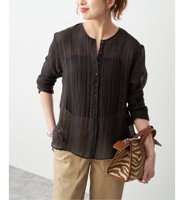 Spick and Span「クレープクルーネックブラウス」|シャツ・ブラウス|