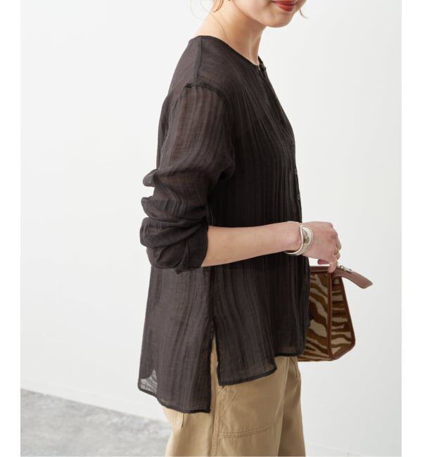 Spick and Span「クレープクルーネックブラウス」|シャツ・ブラウス|