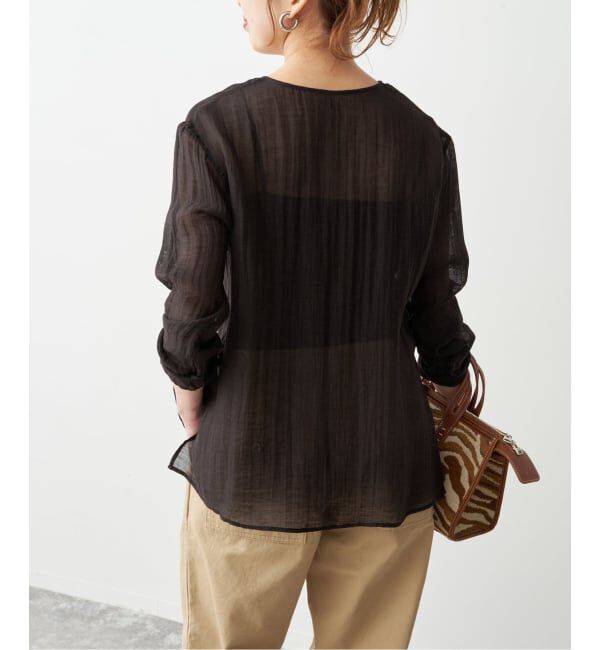 Spick and Span「クレープクルーネックブラウス」|シャツ・ブラウス|