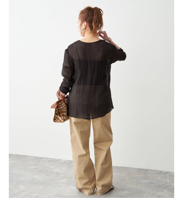 Spick and Span「クレープクルーネックブラウス」|シャツ・ブラウス|