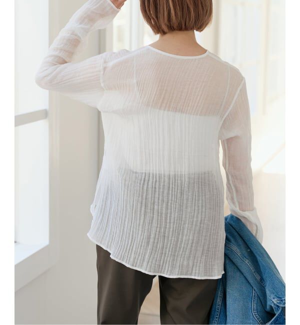 Spick and Span「クレープクルーネックブラウス」|シャツ・ブラウス|