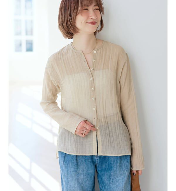 Spick and Span「クレープクルーネックブラウス」|シャツ・ブラウス|