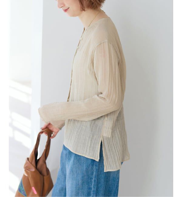 Spick and Span「クレープクルーネックブラウス」|シャツ・ブラウス|