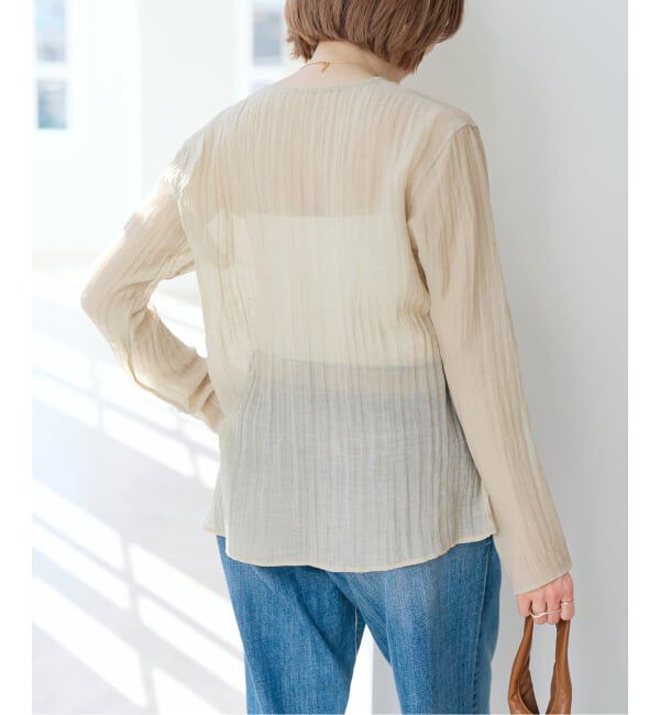 Spick and Span「クレープクルーネックブラウス」|シャツ・ブラウス|