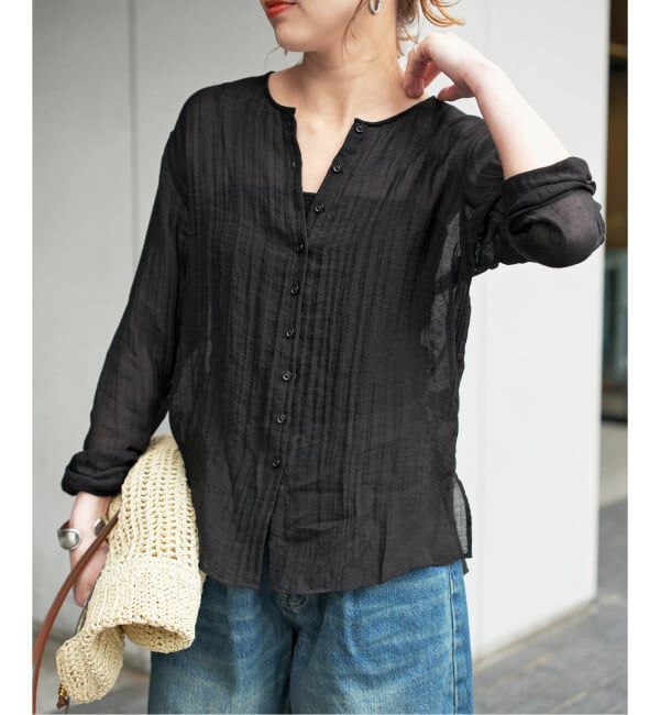 Spick and Span「クレープクルーネックブラウス」|シャツ・ブラウス|