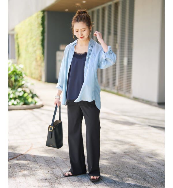 Spick and Span「ストレッチサイドスリットパンツ」|スラックス|