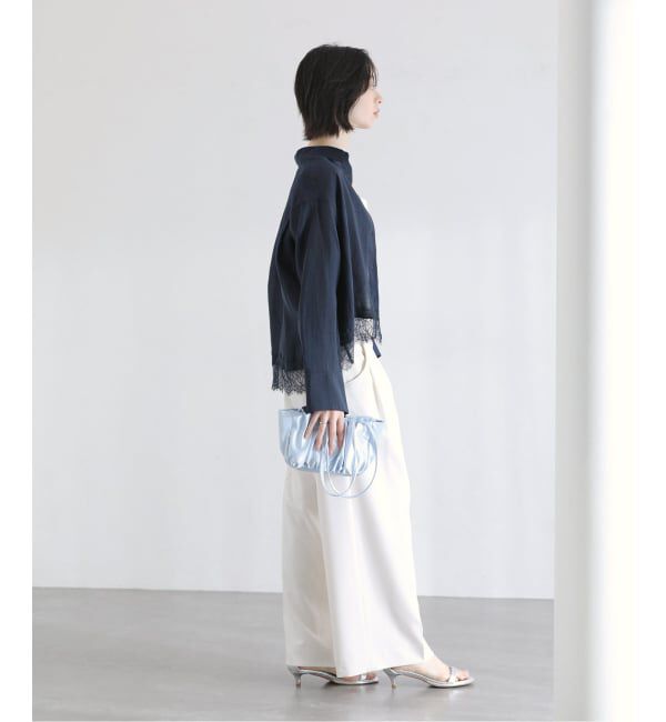  「【洗える】レーストリミングシャツ」|シャツ・ブラウス|