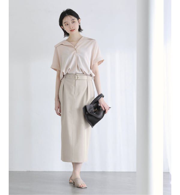  「【洗える】スキッパーカラーフレンチシャツ」|シャツ・ブラウス|