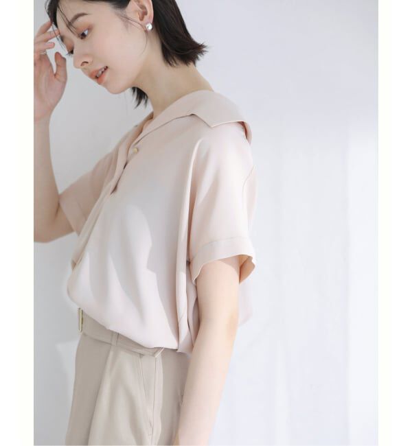  「【洗える】スキッパーカラーフレンチシャツ」|シャツ・ブラウス|