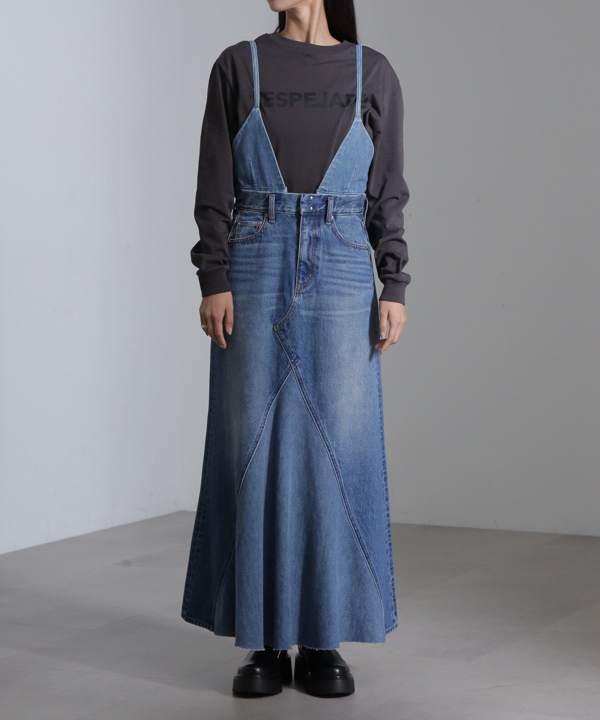 nano･universe「リメイク風2wayナローフレアジャンパースカート」|ワンピース|