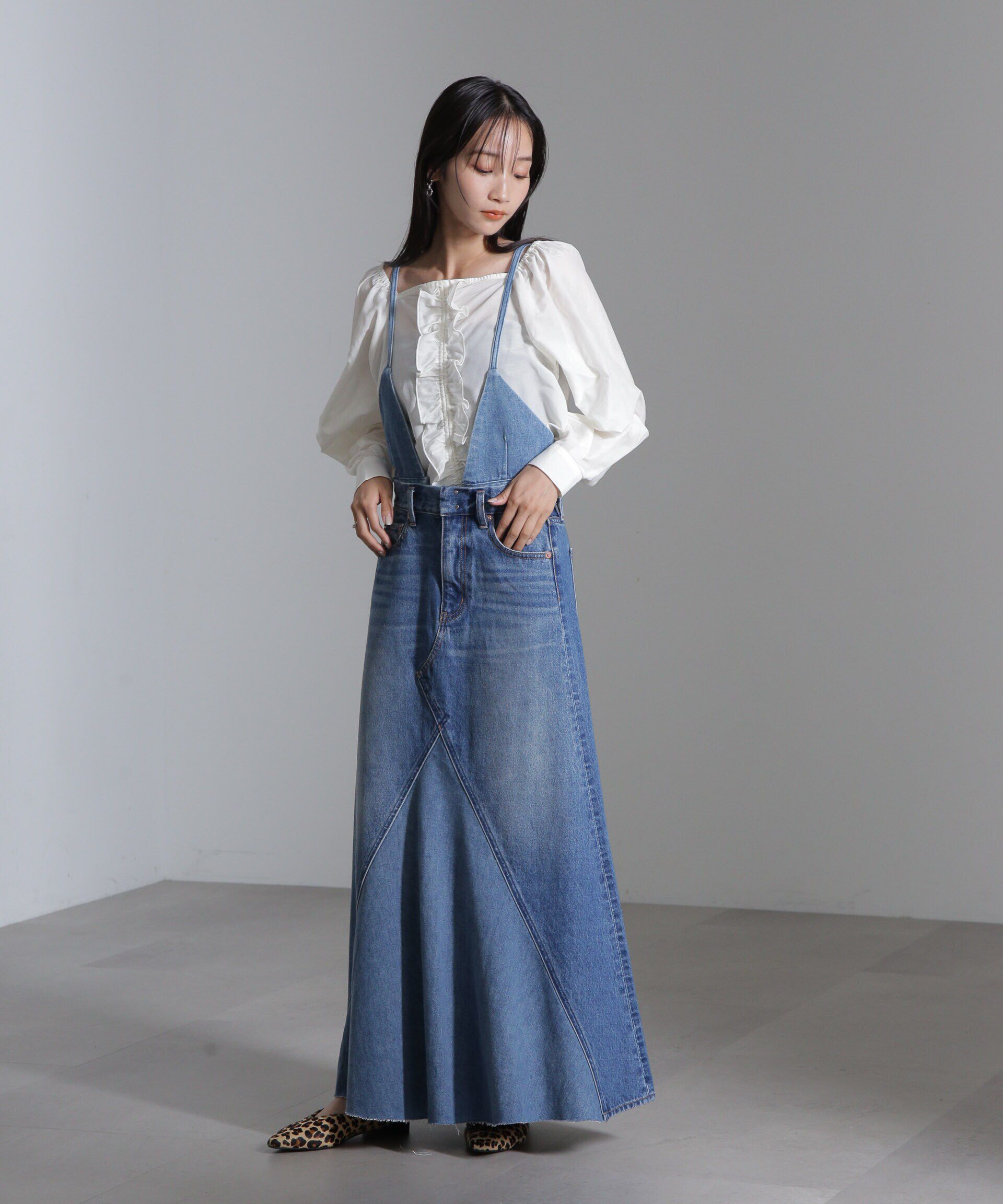 nano･universe「リメイク風2wayナローフレアジャンパースカート」|ワンピース|